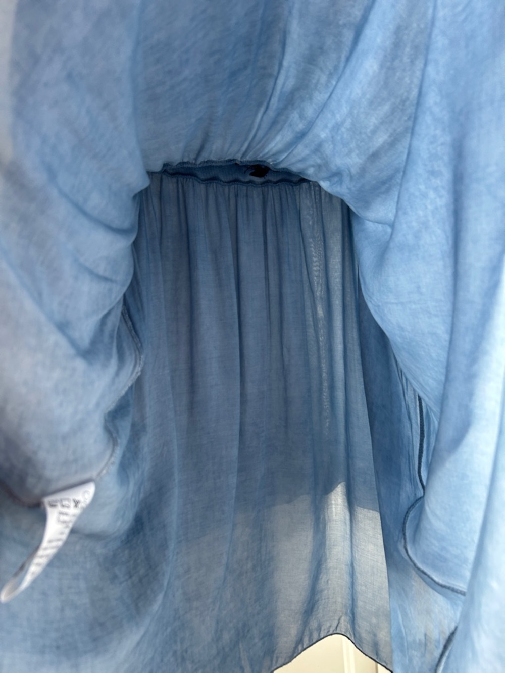 Charlie B XL Tiered Skirt NWT Blue Chambray Made in Italy Flowy Boho Coastal - Picture 13 of 13